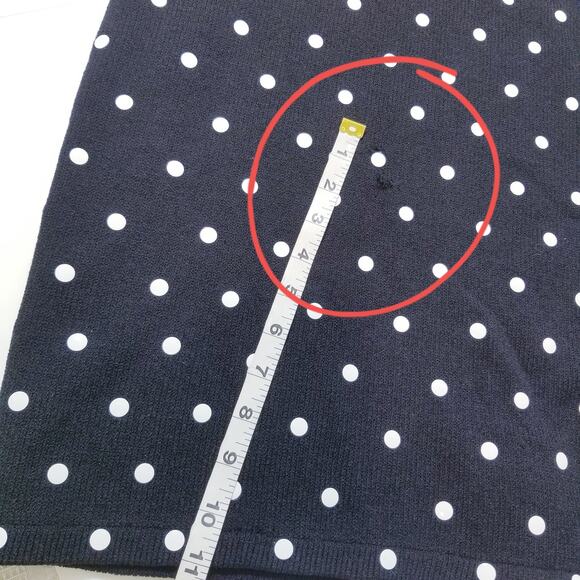 Jennifer Roberts Knit Polka Dots with Red Ribbon Belt - Picture 8 of 14